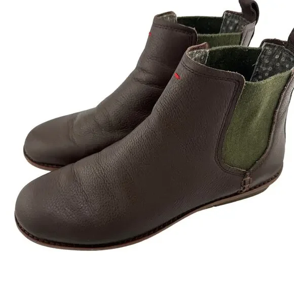 Ellen DeGeneres Waide Chelsea Brown Leather Slip On Ankle Booties Size 8 - Picture 2 of 5